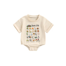 (12-18 Months, Beige) Tutina estiva per maniche corte.