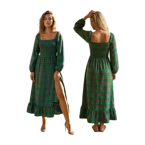 (M, Green) Robe longue d'automne occasions quotidiennes. 1