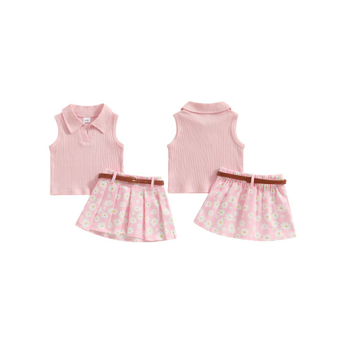 (6-12 Months, Pink) Ensemble d'été 2 imprimé marguerites. 1