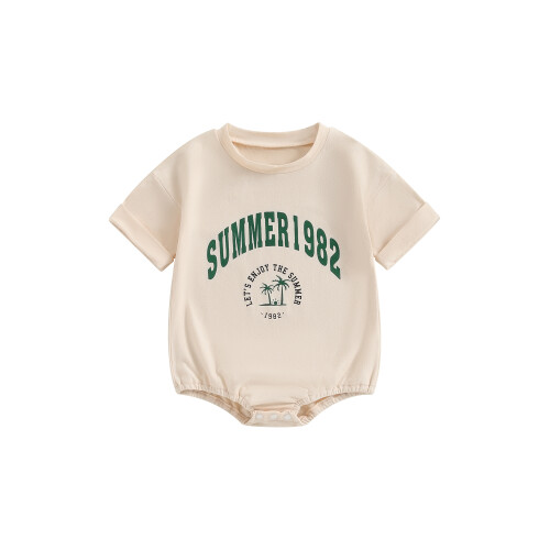 (3-6 Months, White) Tutina estiva per corte. Casual.