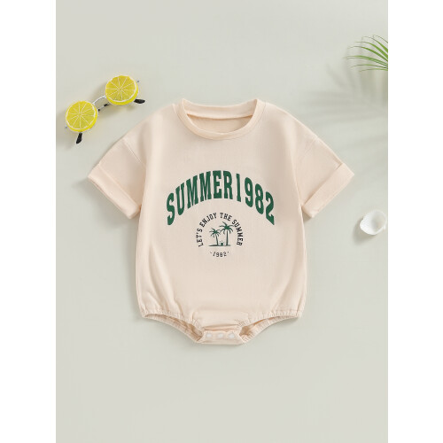 (6-12 Months, White) Tutina estiva per corte. Casual. 2