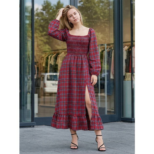 (M, Red) Robe longue d'automne occasions quotidiennes. 2