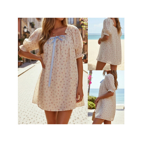 (XL, Mixed Color) Robe mini à sorties décontractées. 1