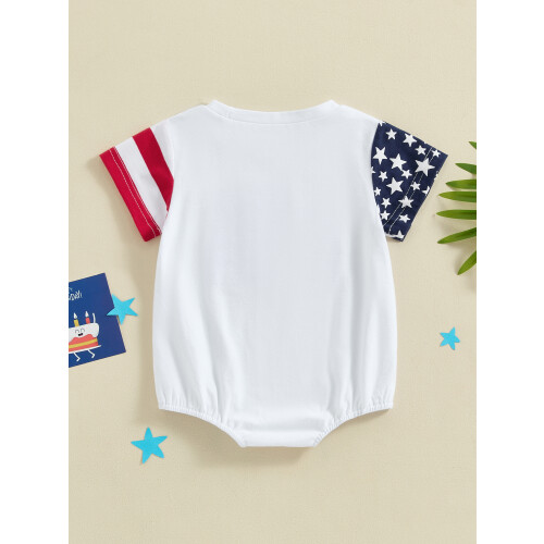 (9-12 Months, White) Rompertje met korte de Onafhankelijkheidsdag. 2