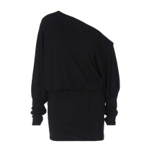 (S, Black) Robe courte asymétrique et clubs.