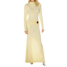(S, Yellow) Robe longue cintrée le quotidien.