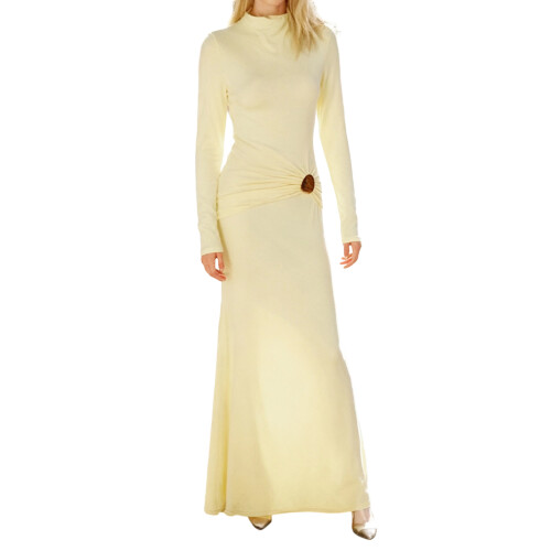 (S, Yellow) Robe longue cintrée le quotidien.