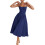 (L, Dark Blue) Robe midi d'été décolleté plongeant. 1