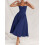 (L, Dark Blue) Robe midi d'été décolleté plongeant. 10