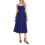 (L, Dark Blue) Robe midi d'été décolleté plongeant. 2