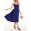 (M, Dark Blue) Robe midi d'été décolleté plongeant. 7