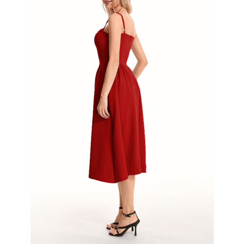 (L, Red) Rochie de vară rochie camisol 2
