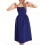 (M, Dark Blue) Robe midi d'été décolleté plongeant. 6