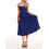 (L, Dark Blue) Robe midi d'été décolleté plongeant. 5