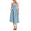 (L, Light Blue) Robe midi d'été décolleté plongeant. 2