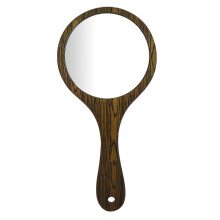 Elegante spiegel met houten handvat, draagbare cosmetische spiegel met helder glazen oppervlak, ideaal voor kapsalons, make-upstudio's, hotels,