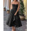 (L, Black) Robe midi d'été décolleté plongeant. 10
