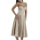 (M, Khaki) Robe midi d'été décolleté plongeant. 2