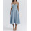 (M, Light Blue) Robe midi d'été décolleté plongeant. 5