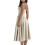 (M, Khaki) Robe midi d'été décolleté plongeant. 3