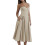(M, Khaki) Robe midi d'été décolleté plongeant. 14