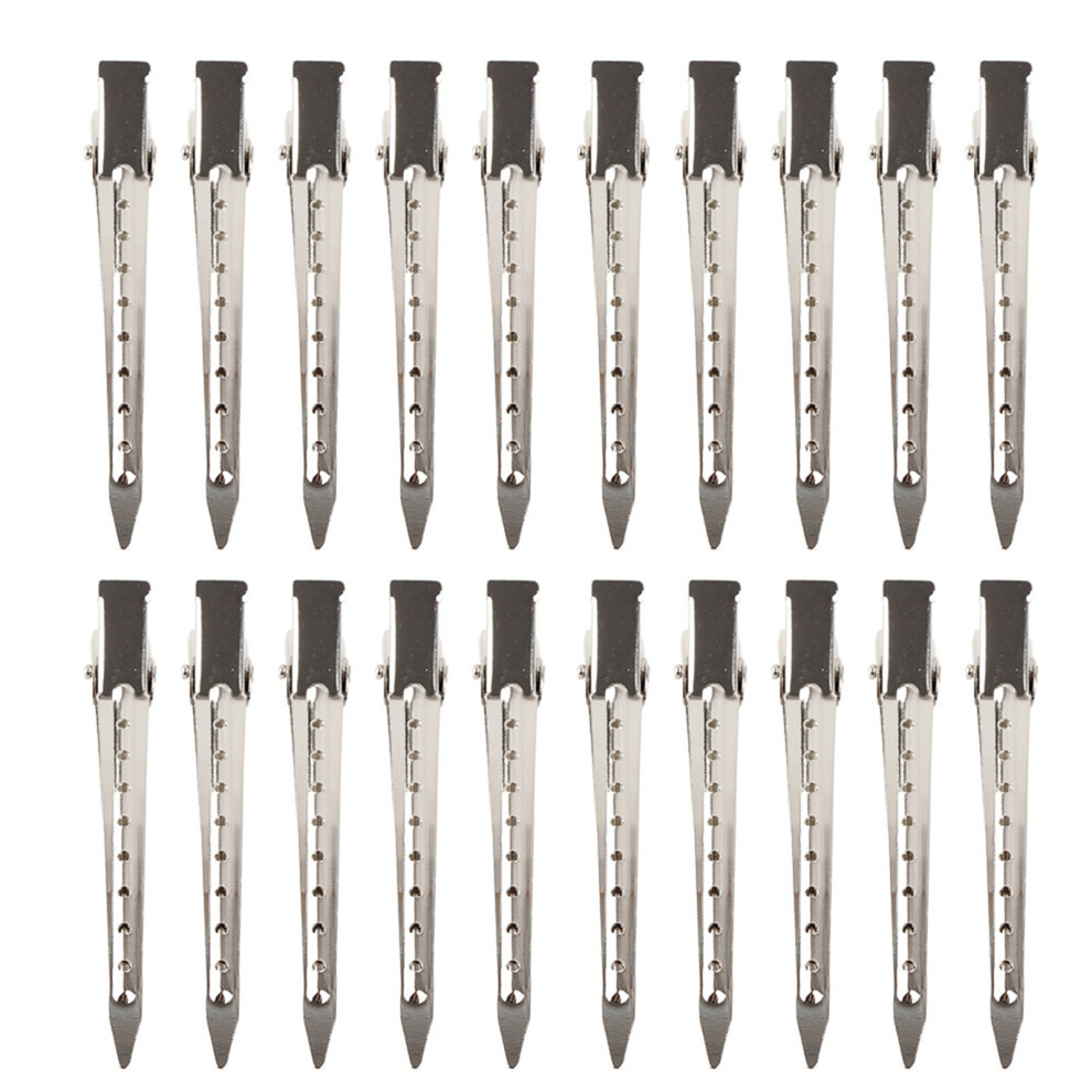 Metal Alligator Hair Clips with Duckbill Profile, Rustproof Hair Sectioning Clips for Durable Styling Performance, Professional Salon Barber Clamps w
