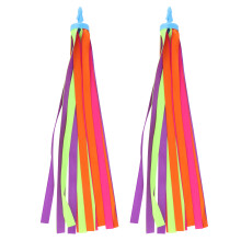 Rubans en polyester pour guidons de vélo et trottinettes enfant - Décoration à pompons - Installation facile - Matériau durable - Résistant au