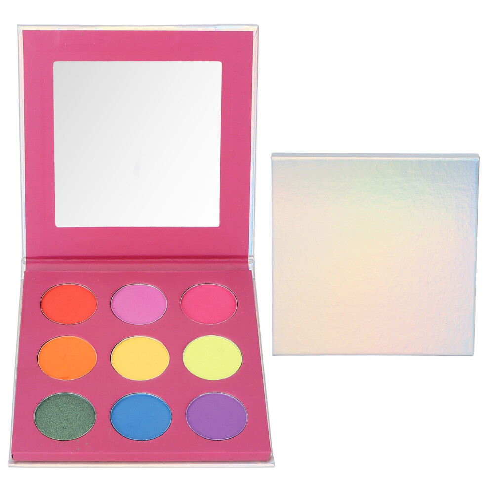 Creative Neon Eyeshadow Palette, 9 Color Blendable Powder Palette, Highly Pigmented & Compact Design for On-The-Go Eye Makeup