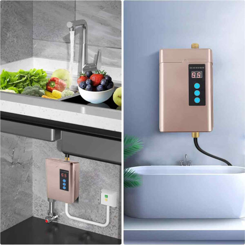 Compact Tankless Water Heater for On-Demand Use, Compact and Space-saving Installation with Automatic Shutdown Protection, High Efficiency Heating 2