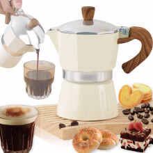 Stovetop Espresso Maker for Home Use, Italian Coffee Maker 3 Cup 5 OZ Moka Pot with Octagonal Design and Single Valve, Camping Coffee Pot Aluminum