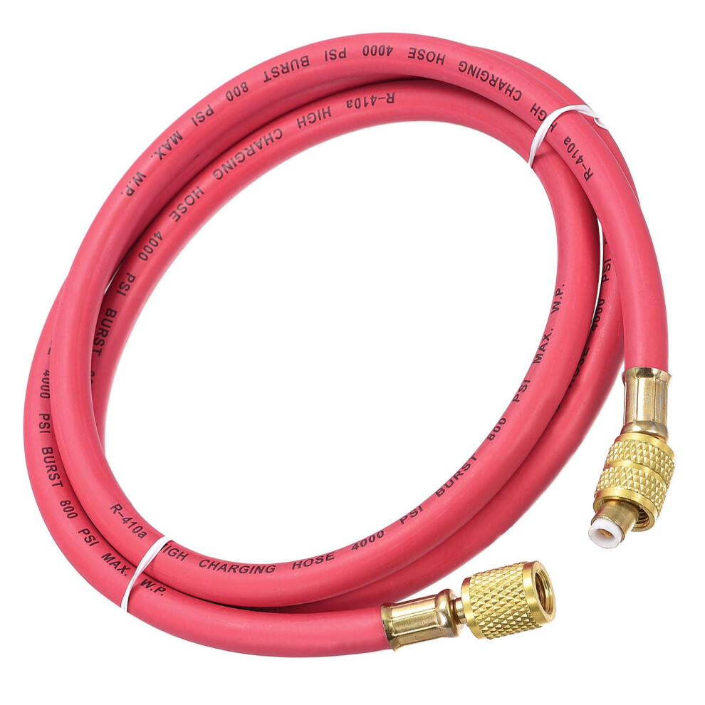 1/4 Sae Hvac Refrigerant Charging Hose 1.5M 800Psi With Valve Core Ucer For Ac Red 9094768635094
