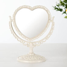 Heart Mirror Double Sides Vanity Mirror For Desk Makeup Mirror White Vintage Pastel Room Decor Aesthetic