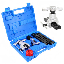 HVAC Flaring Tools Kit 45Degree Eccentric For 1/43/4 Inch Copper Pipe, Brake Line, Includes Cutter and Reamer, Swaging and Pipe Expander