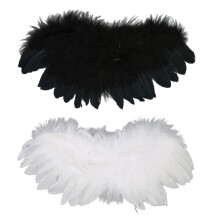 Angel Wing Real Feather Decor For Masquerade Carnival Cosplay, Natural Feathers Lightweight Elastic Straps For Handmade Angel Doll And Christmas Tree