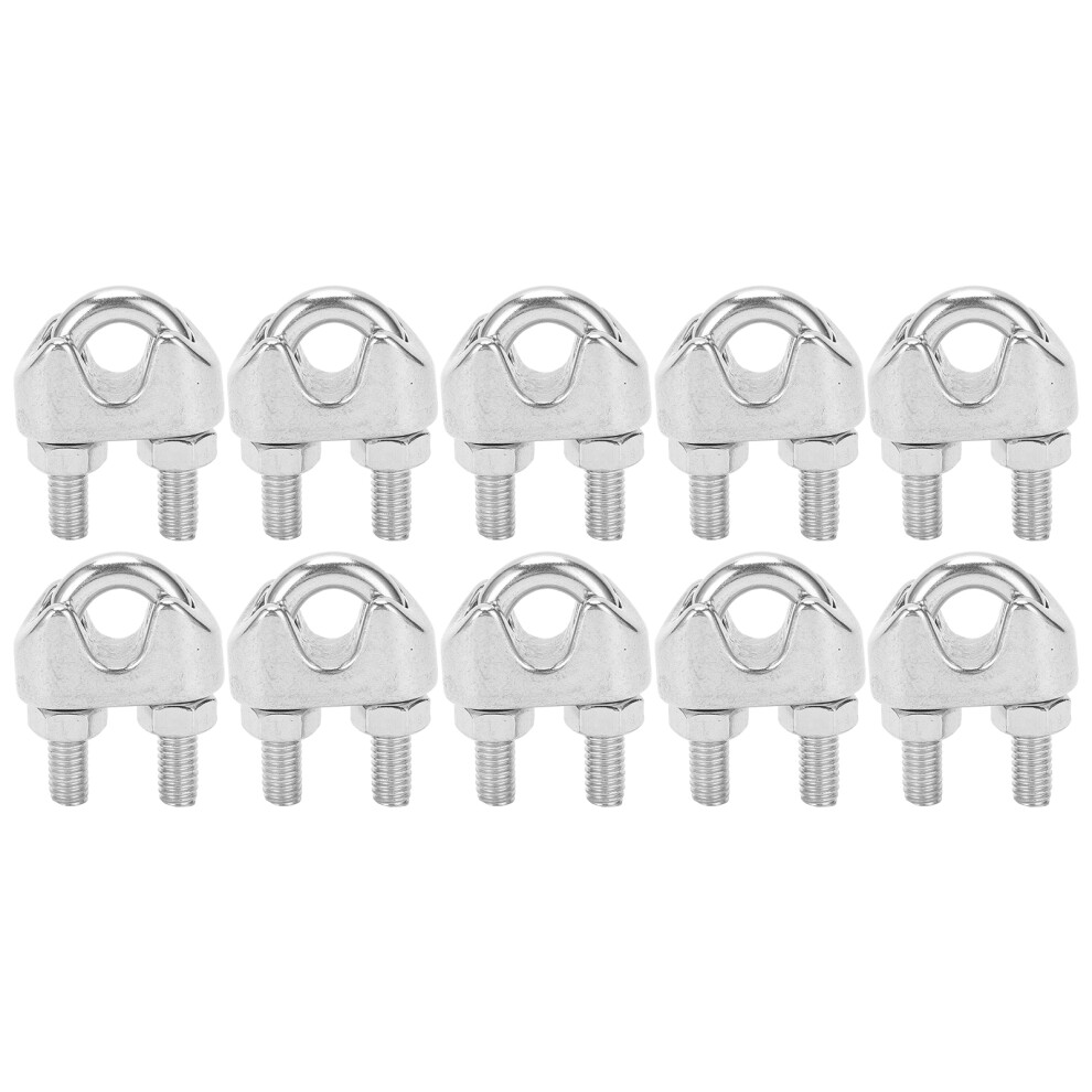 10Pcs Stainless Steel M8 5/16 Inch Wire Rope Cable Clips With U Bolt Saddle 9461377969528
