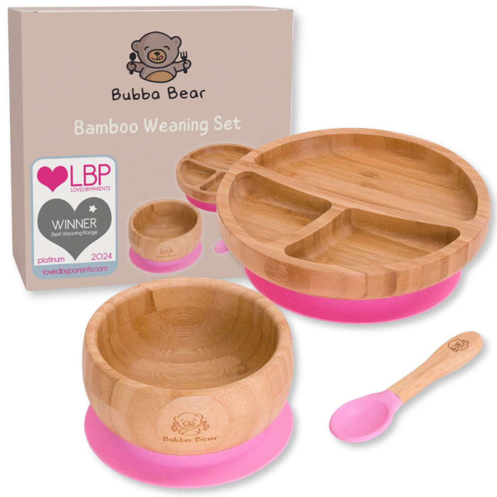 Bubba Bear Baby Weaning Set | Bamboo Plates, Bowls