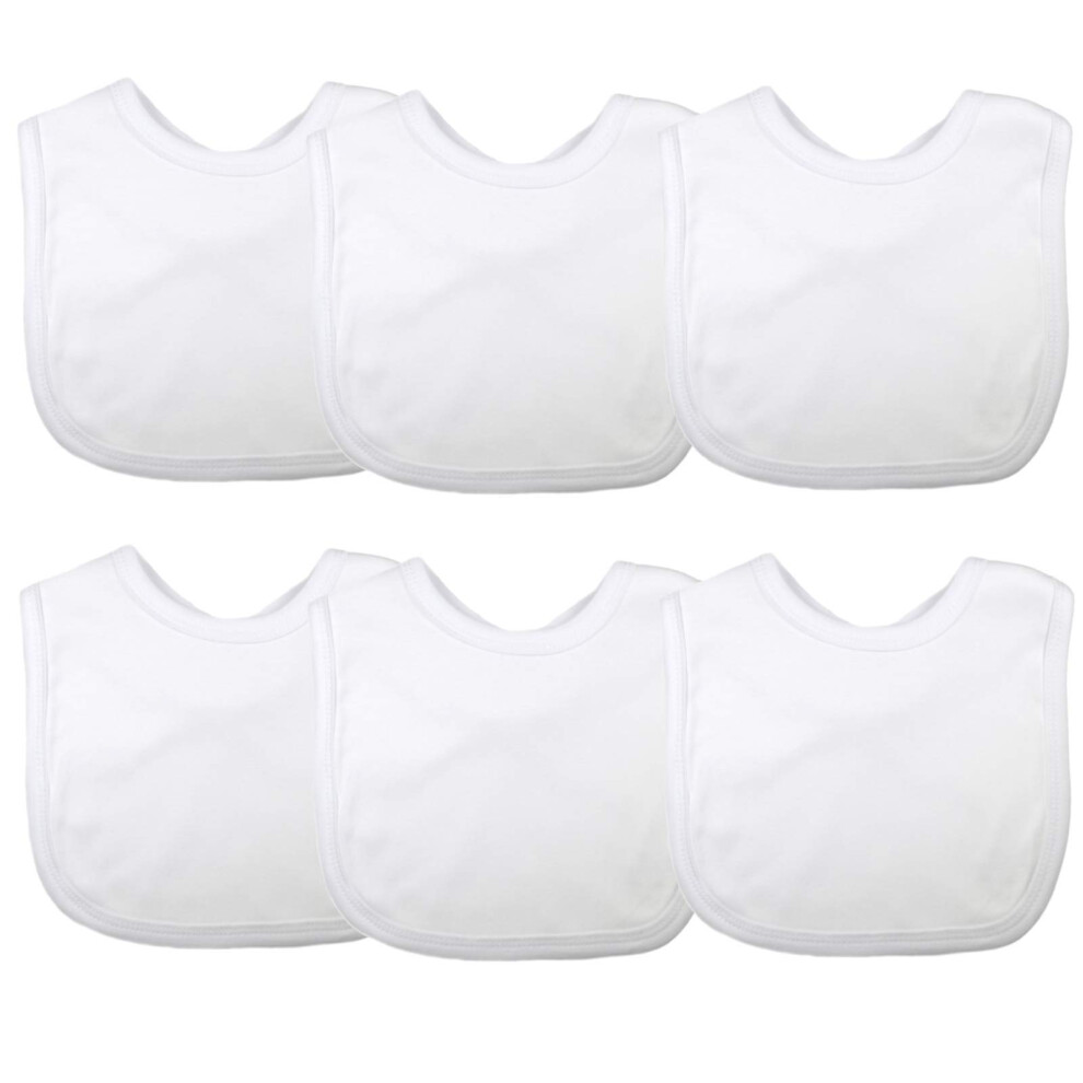 Baby Bibs Plain Cotton For Boy Or Girl, Crea White Baby Togs