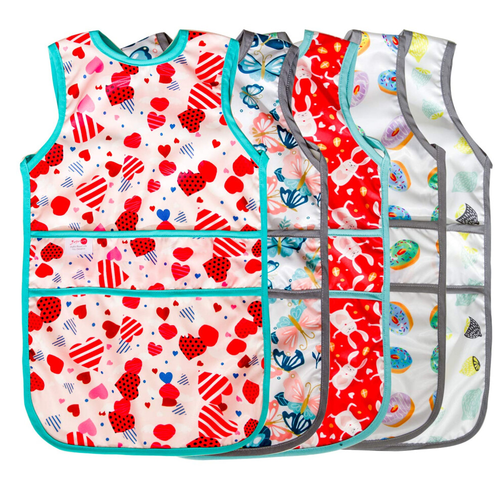 Baby Bibs With Sleeves For Girls 4Pack Wa Joyo Roy