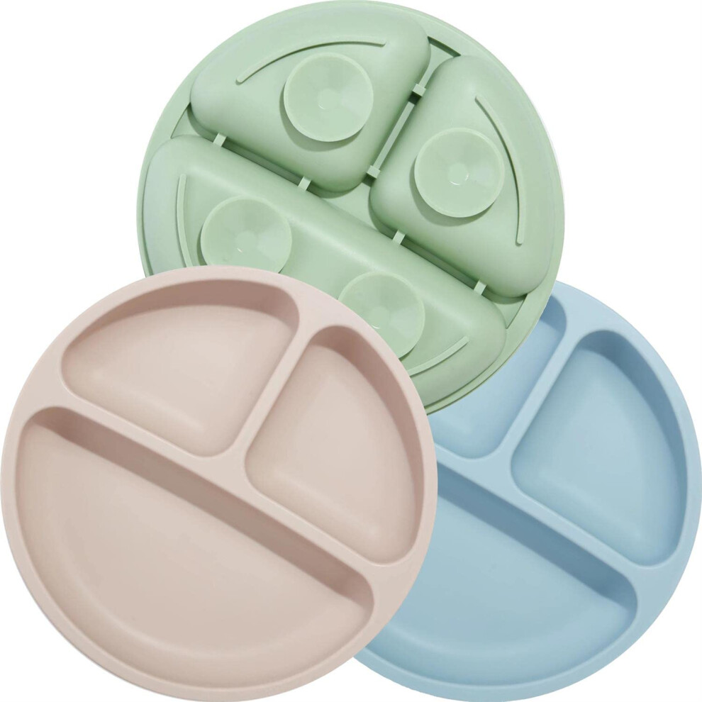 3 Pack Silicone Baby Suction Plates For T Pandaear