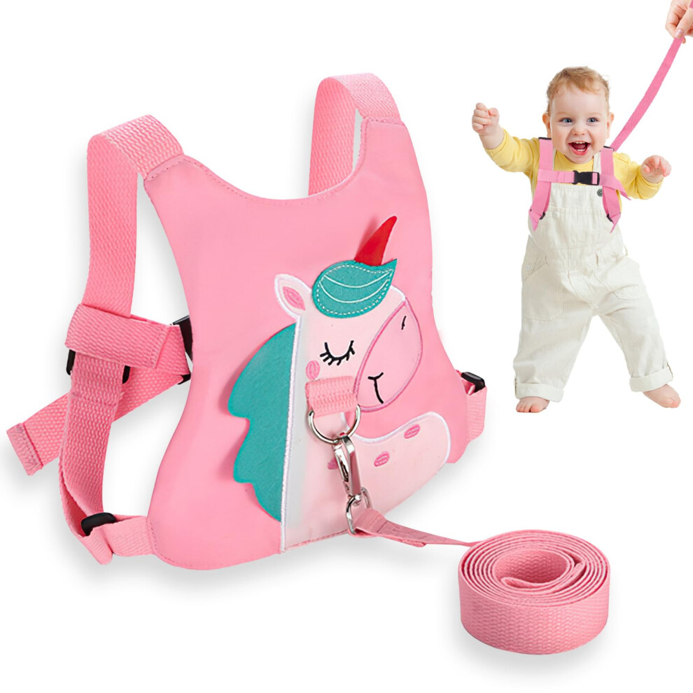 Baby Reins, Toddler Reins For Walking 1 Years, Cute Horse Toddler Harness For Anti-Falls And Anti-Lost, Safety Toddler Harness,Baby Walki Pink Hopton