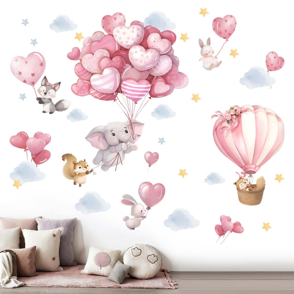 Animals Balloon Wall Stickers For Nursery: Baby Gi Amimagen