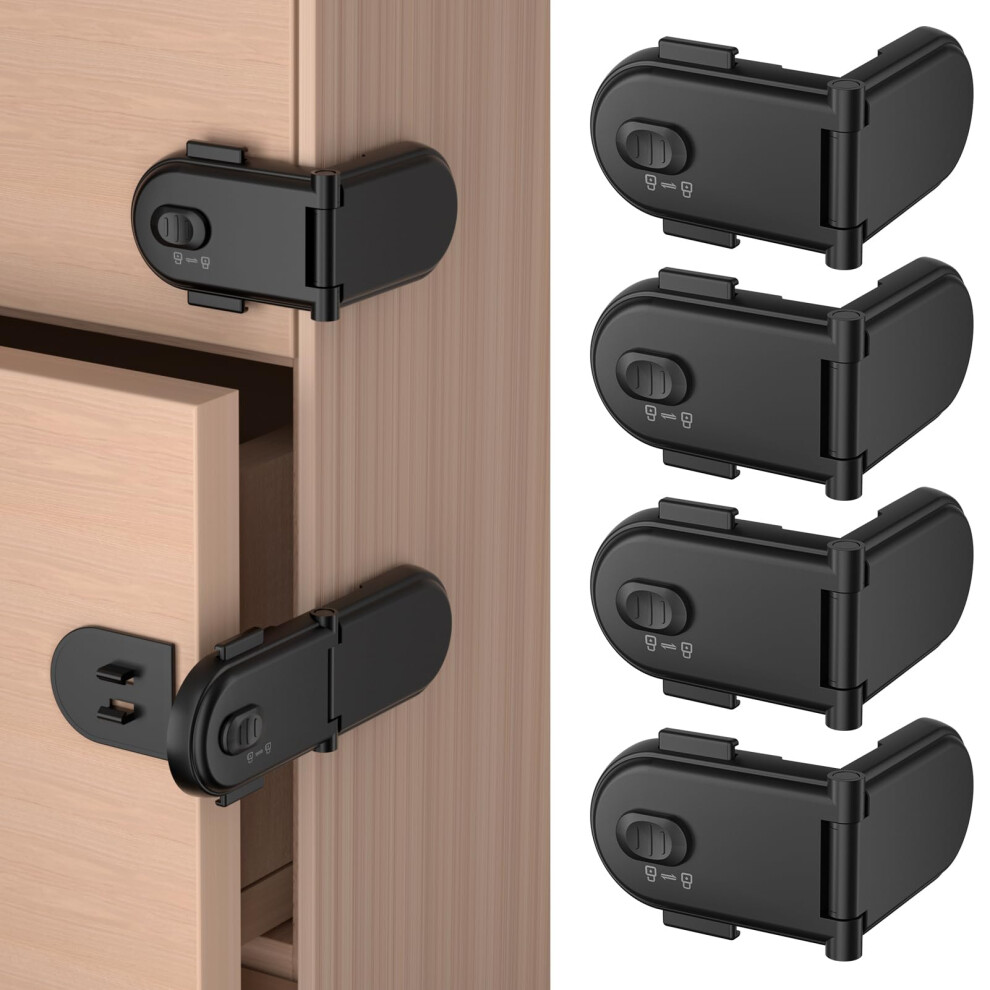 Redtron Child Safety Cabinet Locks, Baby Proof Cupboard Locks With 3M Adhesive, Child Locks With No Trapped Fingers, No Tools Needed, Easy Installati