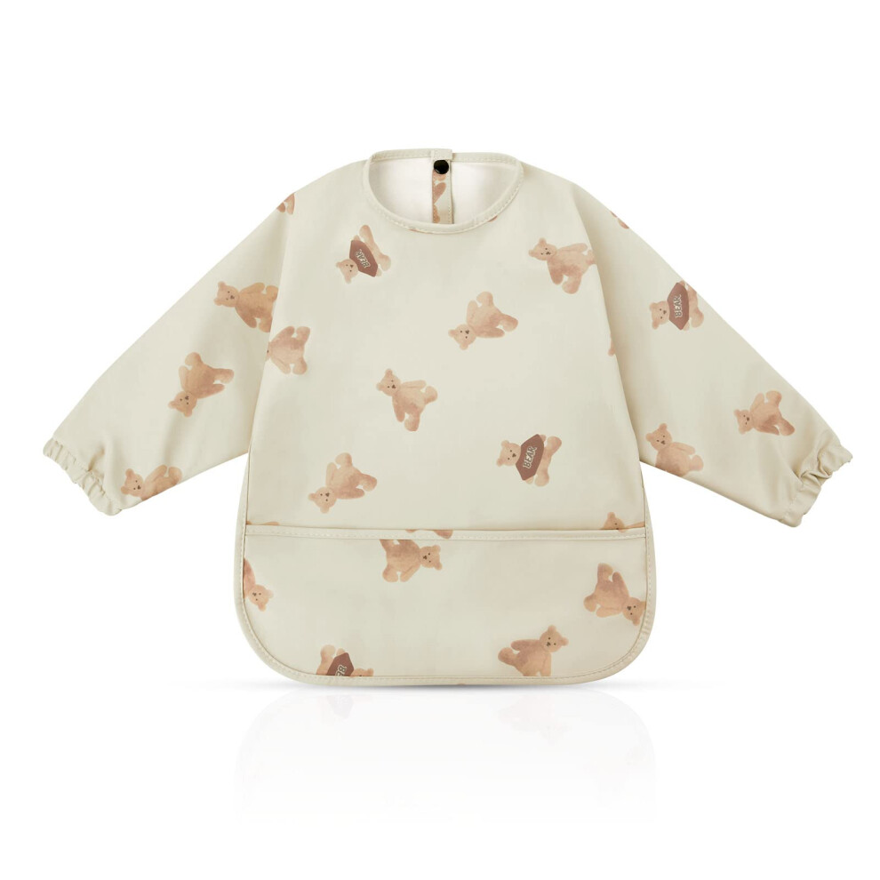 Vicloon Baby Bibs With Sleeves, Long Sleeves Pu Wa