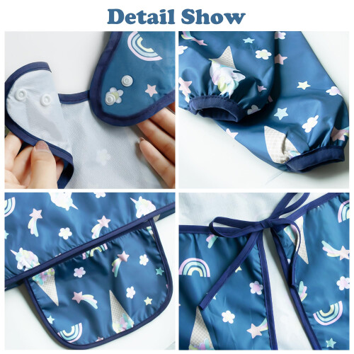 JinBei Baby Bibs with Sleeves,Toddler Feeding Bibs 1