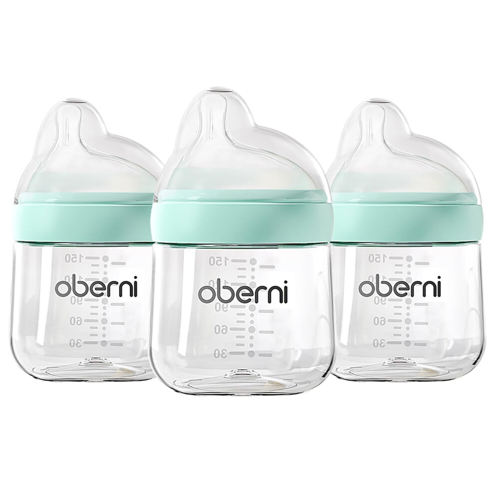 Baby Bottles With Slow Free Flow Off-Center Oberni