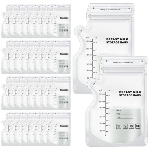 150 Pcs Breast Milk Storage Bags, 250ml Disposable