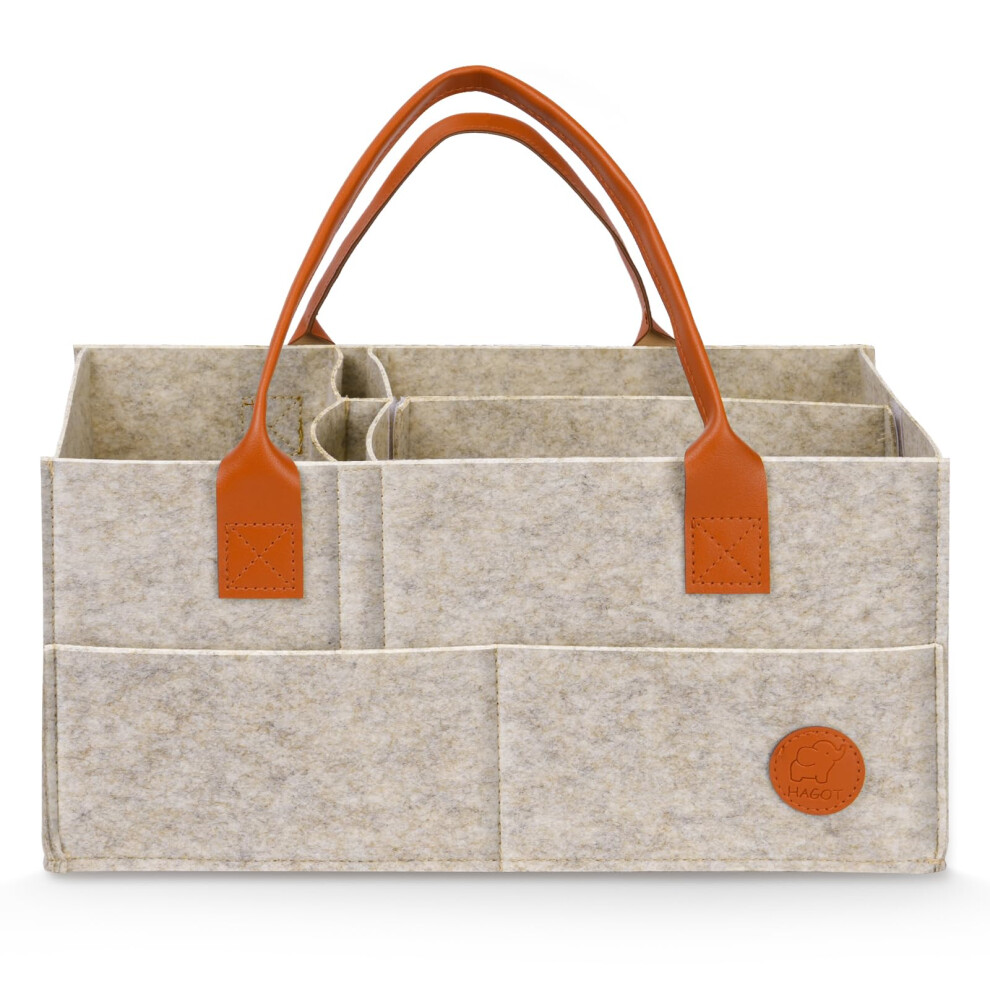 Nappy Caddy, Baby Diaper Caddy Organizer, Foldable Felt Bag Organizer With Compartments, Baby Wipes Bag Hagot