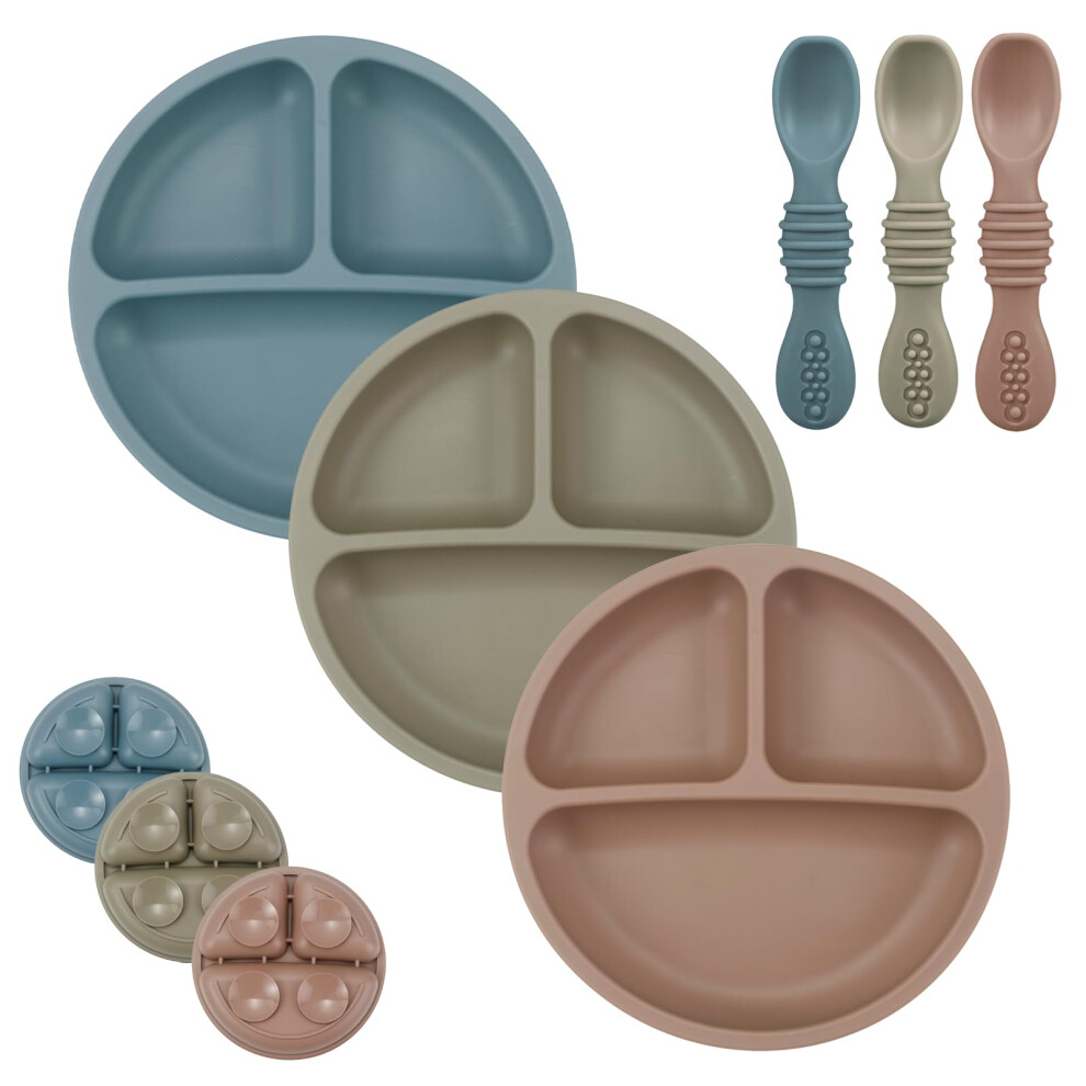 Pandaear 3 Pack Baby Plates With Suction For Weani