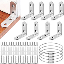 Bettinay 60PCS Furniture Wall Anchor Set, Anti Tip Furniture Anchors Brackets