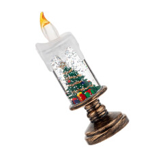 LED Snow Globes Lamp Multicolor, Realistic Floating Snow Effect, Christmas Decoration For Bedroom And Living Room, Green